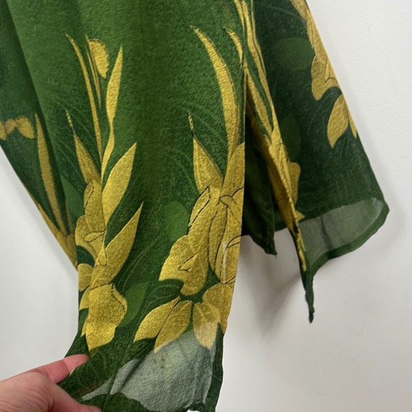 Vintage Magic Green Floral Ruffle Maxi Dress Babydoll Y2K Womens Size Large Boho - Picture 8 of 16